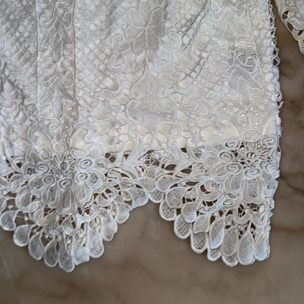 NWT Vici Collection Nordstrom White Crochet Lace Long Sleeve Sheath Dress Large - Picture 3 of 15